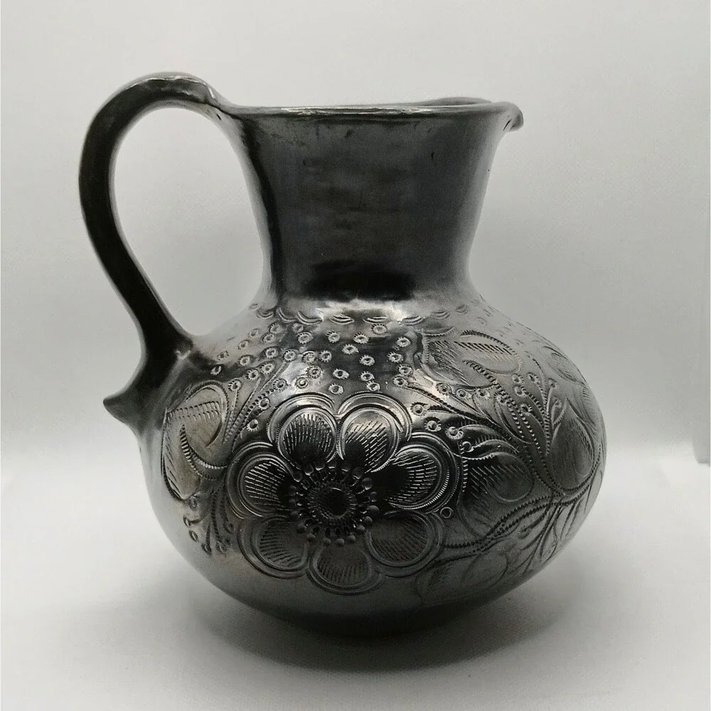 Handmade folk black floral